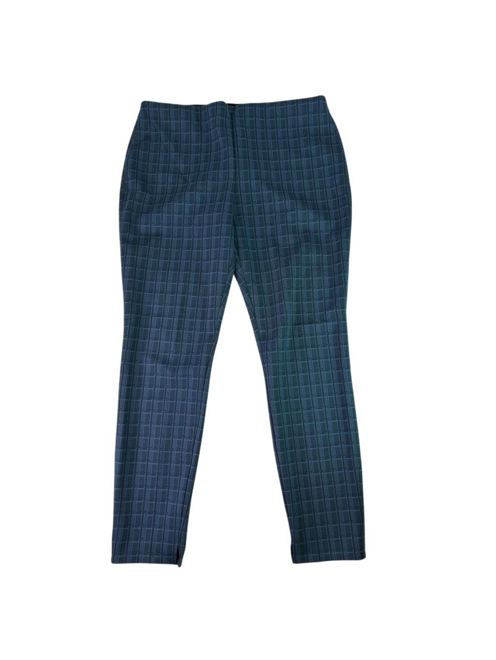 Theory Women’s Pants Xl Skinny Leggings Style 170/72y Blue Grid Stretch Pull-On